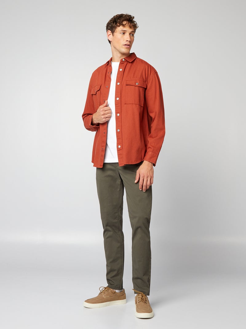 Pantalon chino slim vert foncé - Kiabi