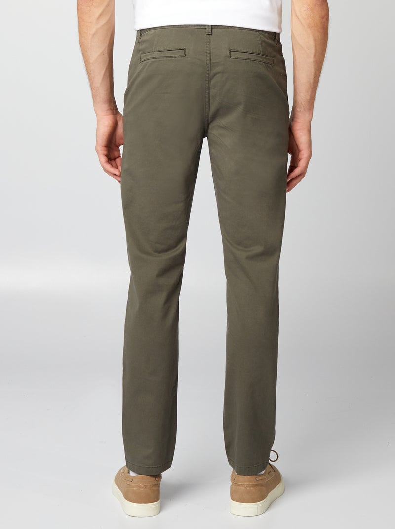 Pantalon chino slim vert foncé - Kiabi