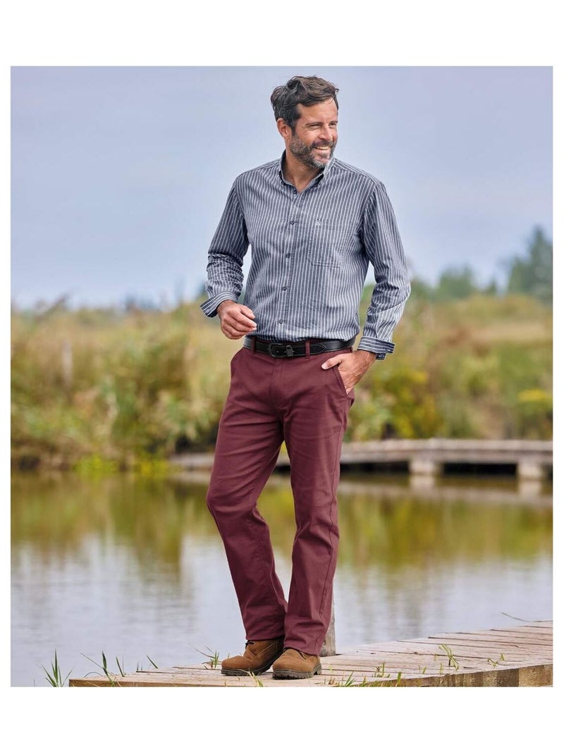 Pantalon Chino Stretch - ATLAS FOR MEN Bordeaux - Kiabi