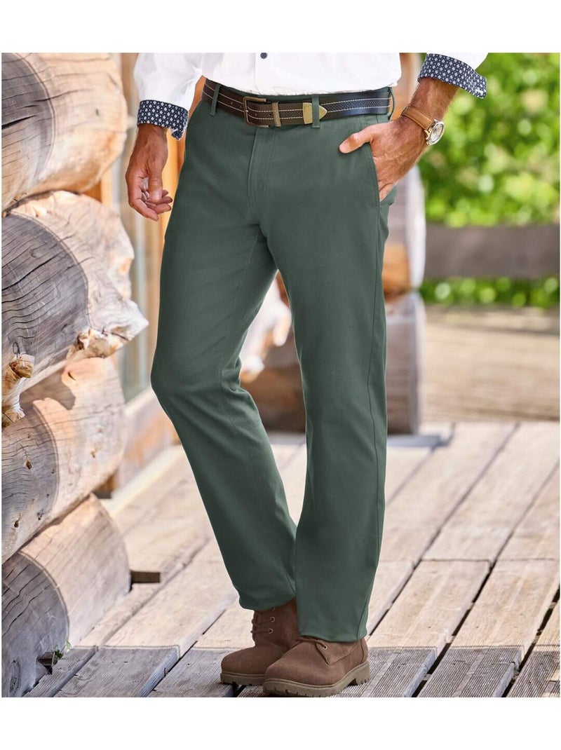 Pantalon Chino Stretch - ATLAS FOR MEN Vert - Kiabi