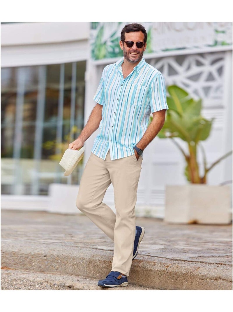 Pantalon Chino Stretch Casual   - ATLAS FOR MEN Beige - Kiabi