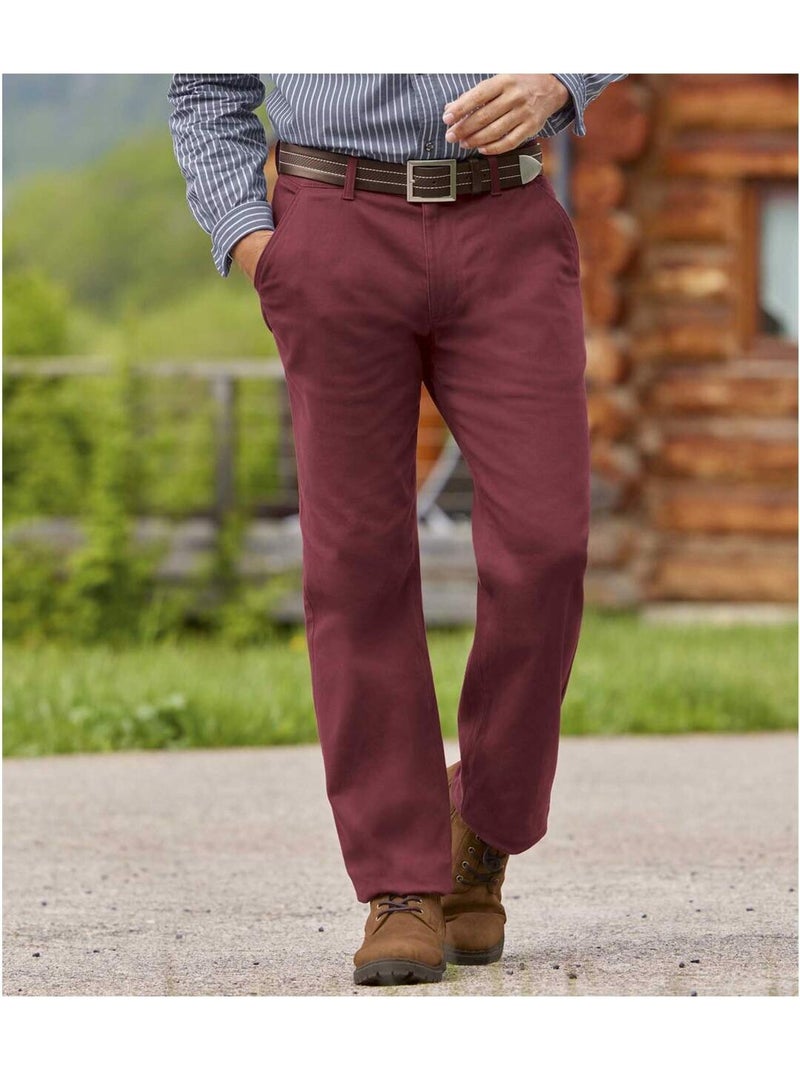 Pantalon Chino Stretch Casual  - Atlas For Men Bordeaux - Kiabi