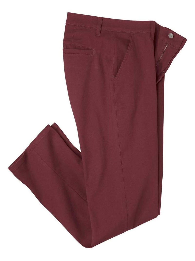 Pantalon Chino Stretch Casual  - Atlas For Men Bordeaux - Kiabi