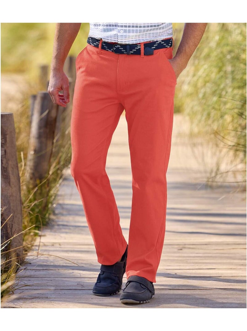 Pantalon Chino Stretch Casual  - Atlas For Men Rouge brique - Kiabi