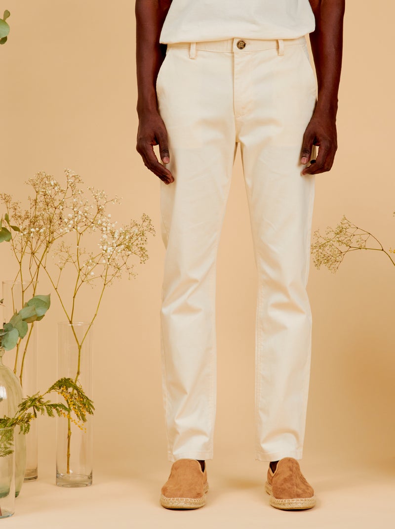Pantalon chino stretch Undyed - Kiabi
