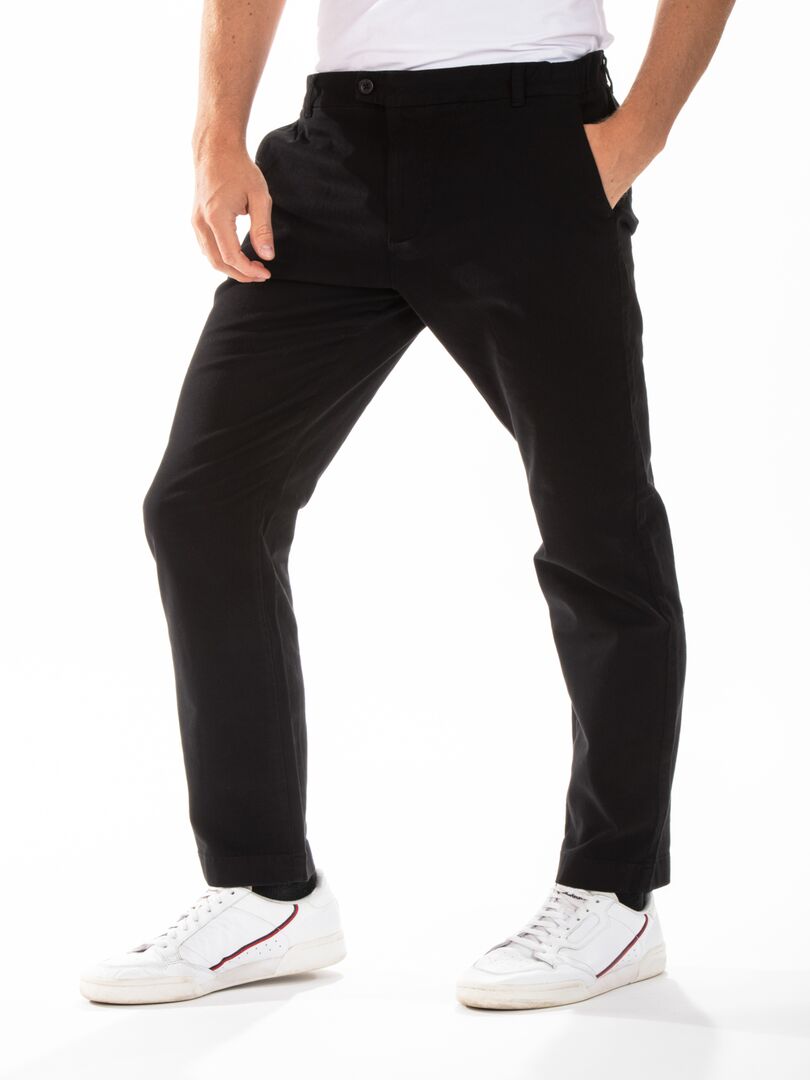 Pantalon à taille élastique pour homme avec poches côté à fermeture éclair