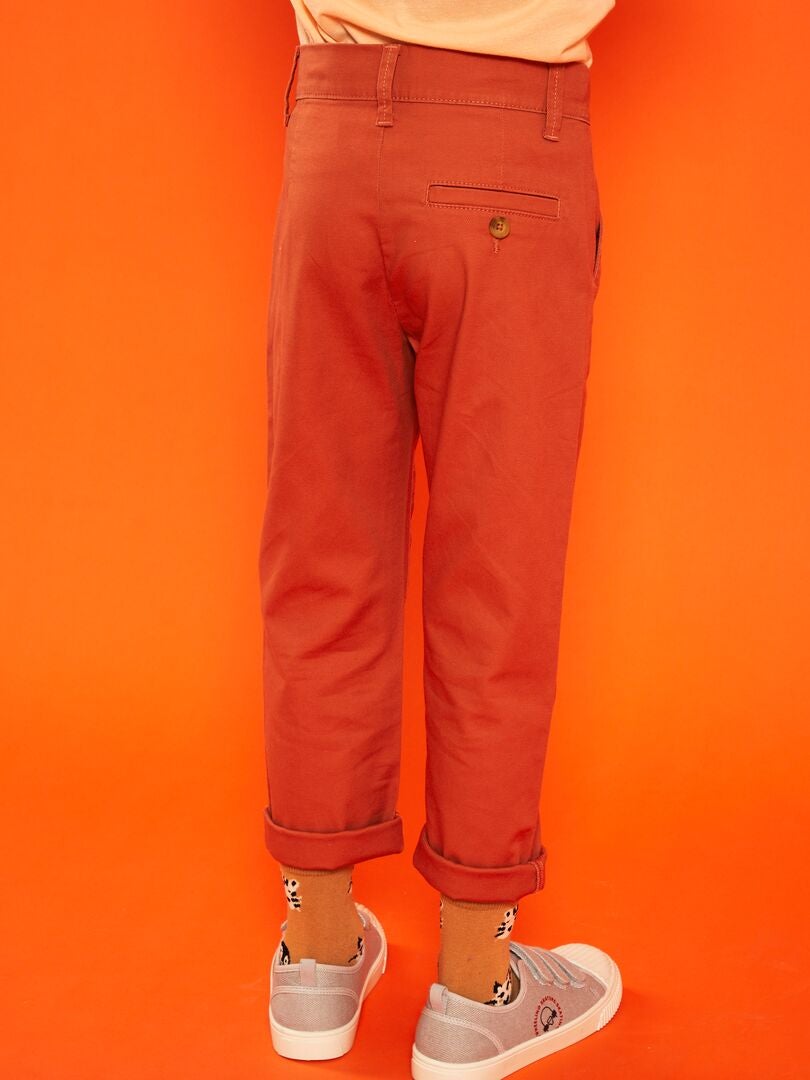 Pantalon chino tapered Orange - Kiabi