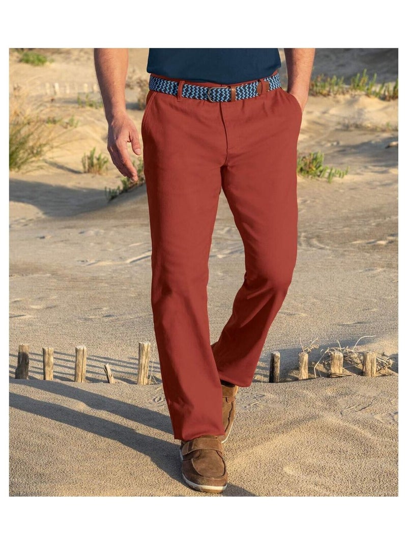 Pantalon Chino Terracotta   - ATLAS FOR MEN Rouge brique - Kiabi