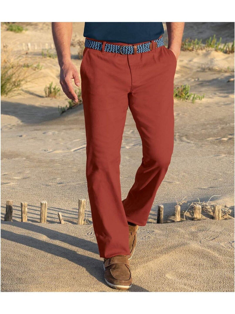 Pantalon chino terracotta   - atlas for men Rouge brique - Kiabi