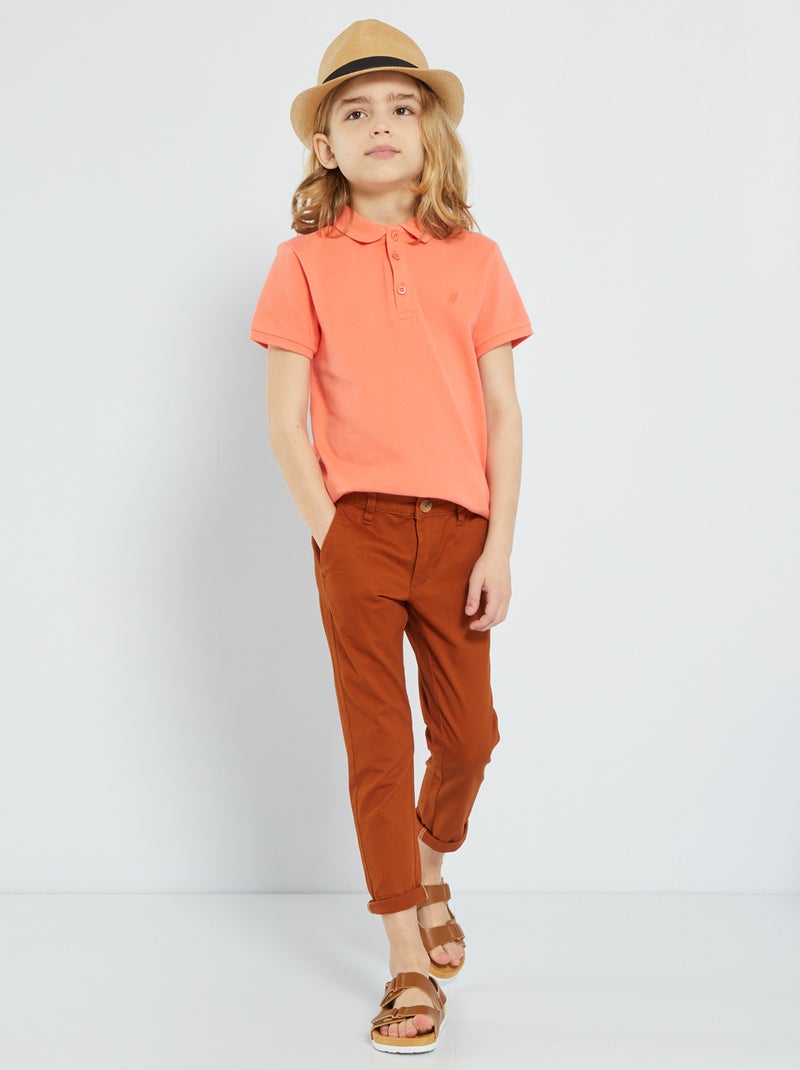 Pantalon chino Terre cuite - Kiabi