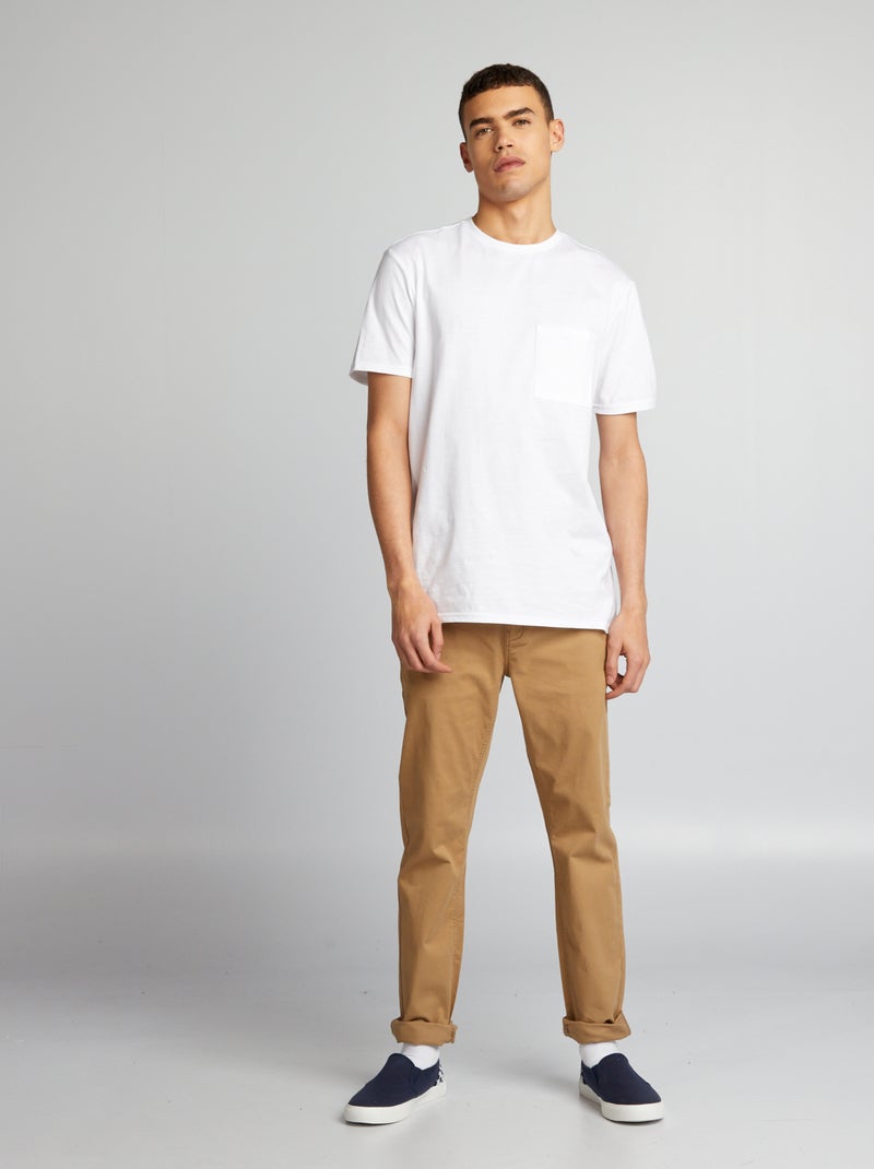 Pantalon chino uni Beige - Kiabi