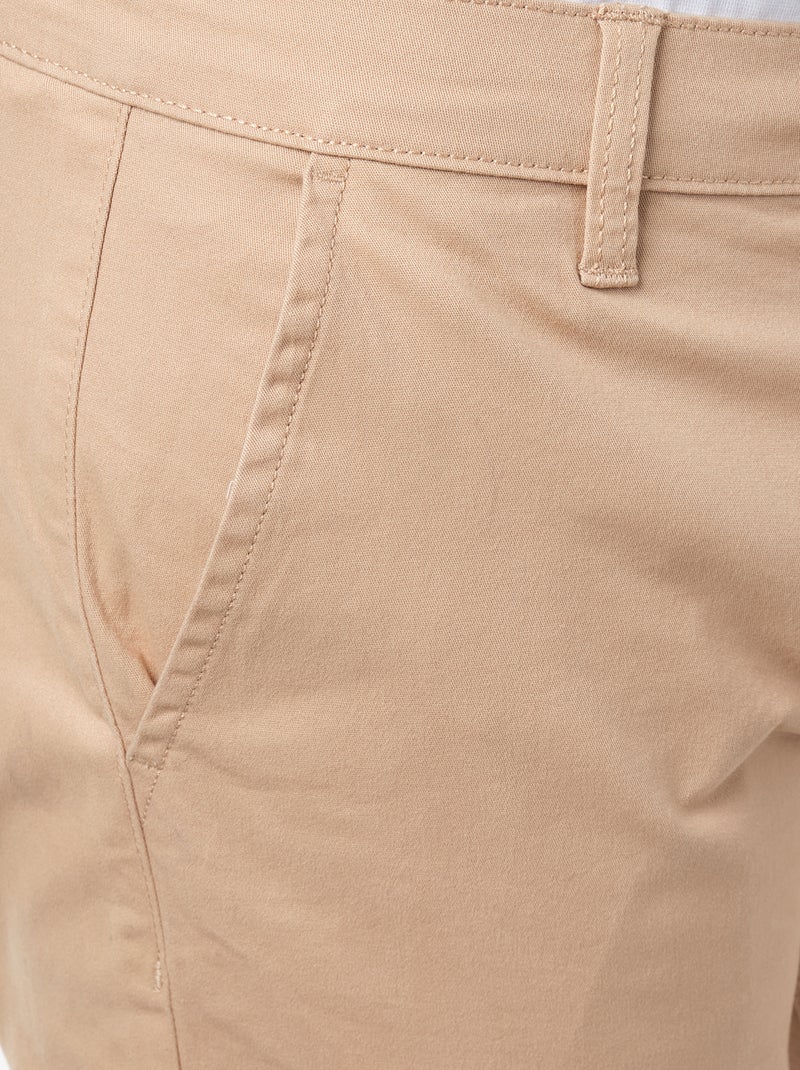 Pantalon chino uni Beige - Kiabi