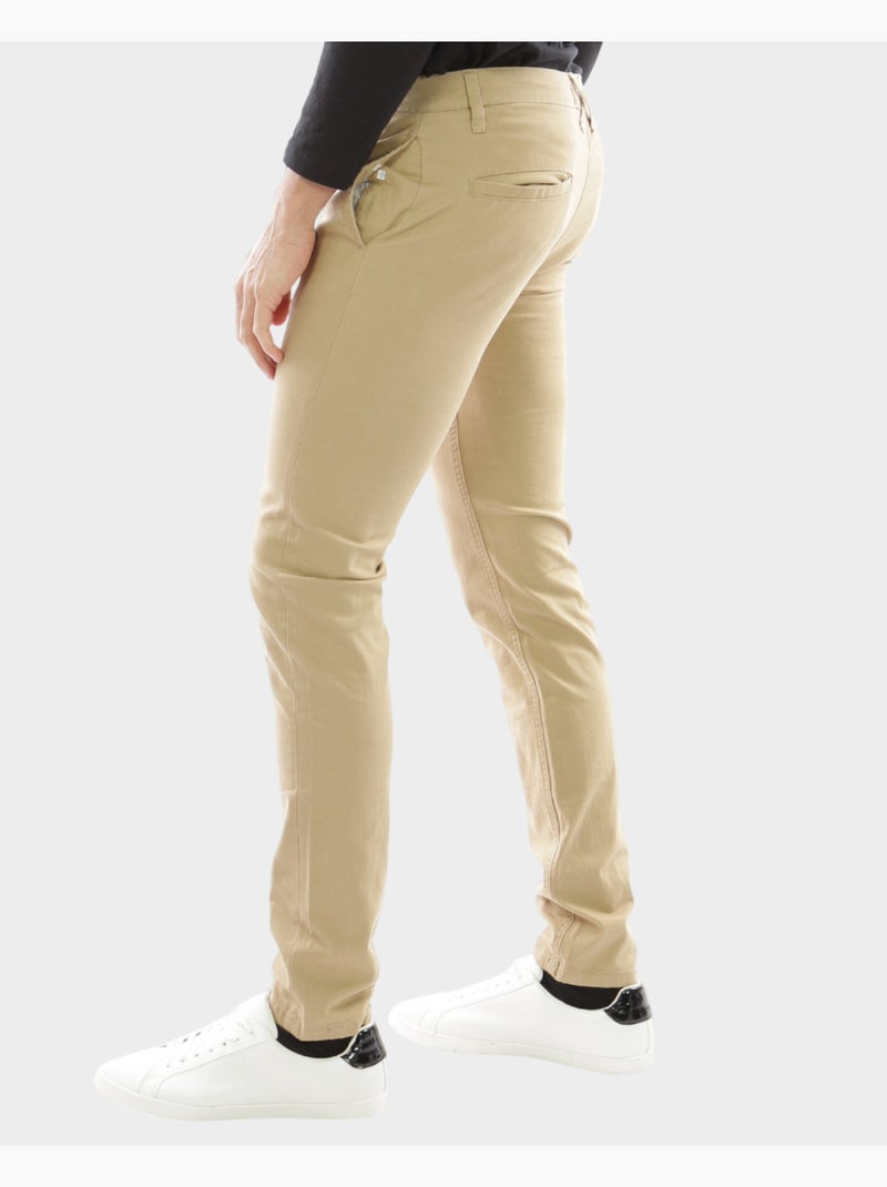 Pantalon chino uni Beige - Kiabi
