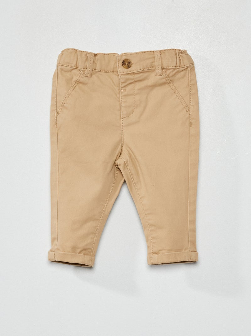 Pantalon chino uni Beige - Kiabi