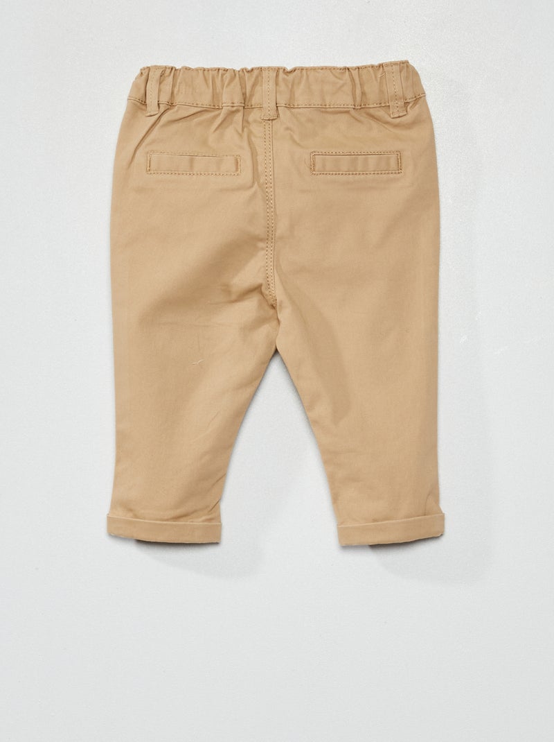Pantalon chino uni Beige - Kiabi