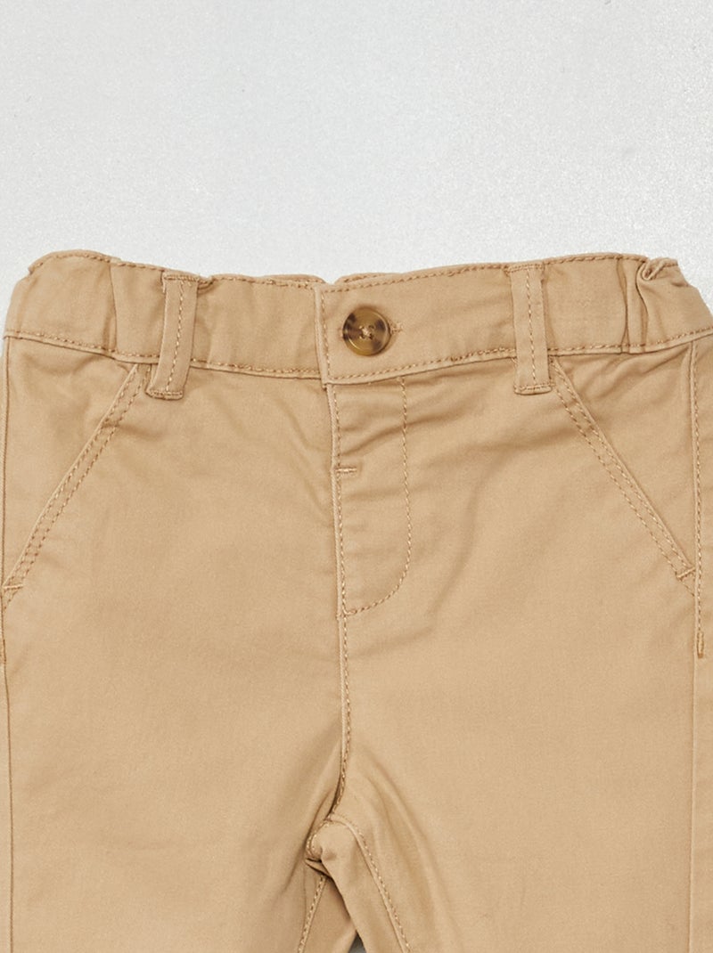 Pantalon chino uni Beige - Kiabi