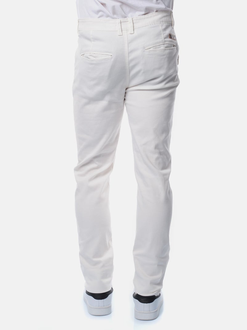 Pantalon chino uni Blanc cassé - Kiabi