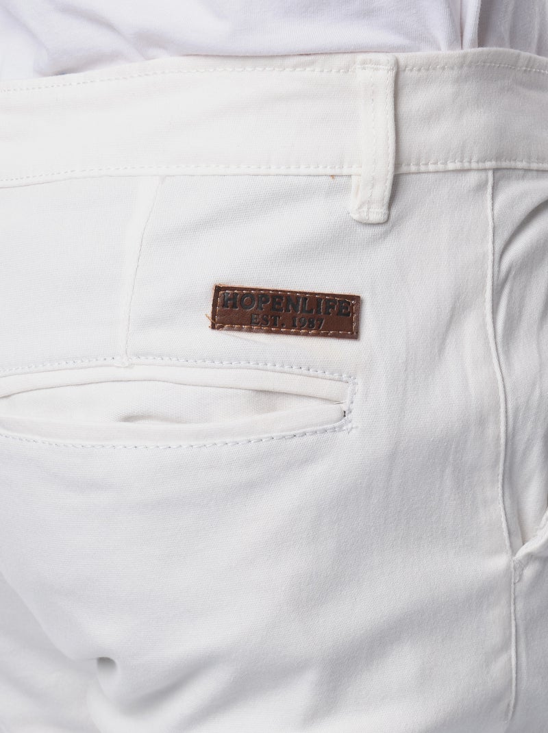 Pantalon chino uni Blanc cassé - Kiabi