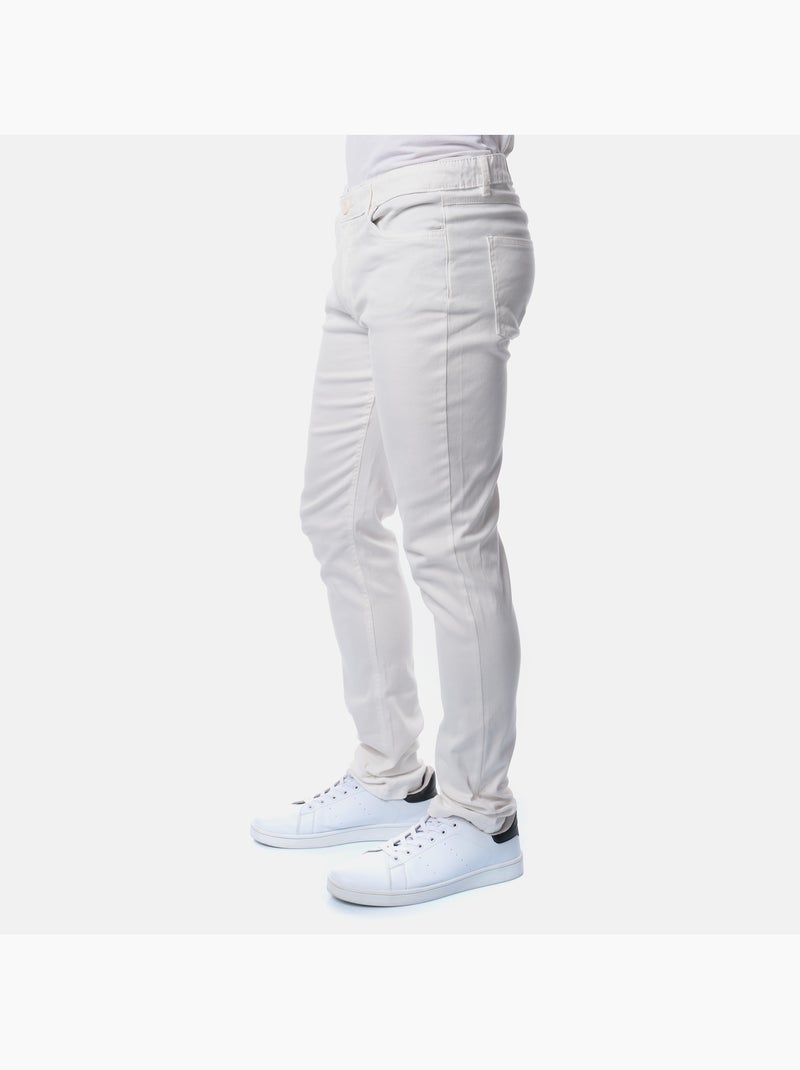 Pantalon chino uni Blanc cassé - Kiabi
