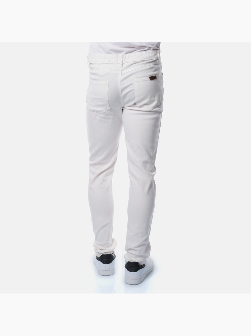 Pantalon chino uni Blanc cassé - Kiabi