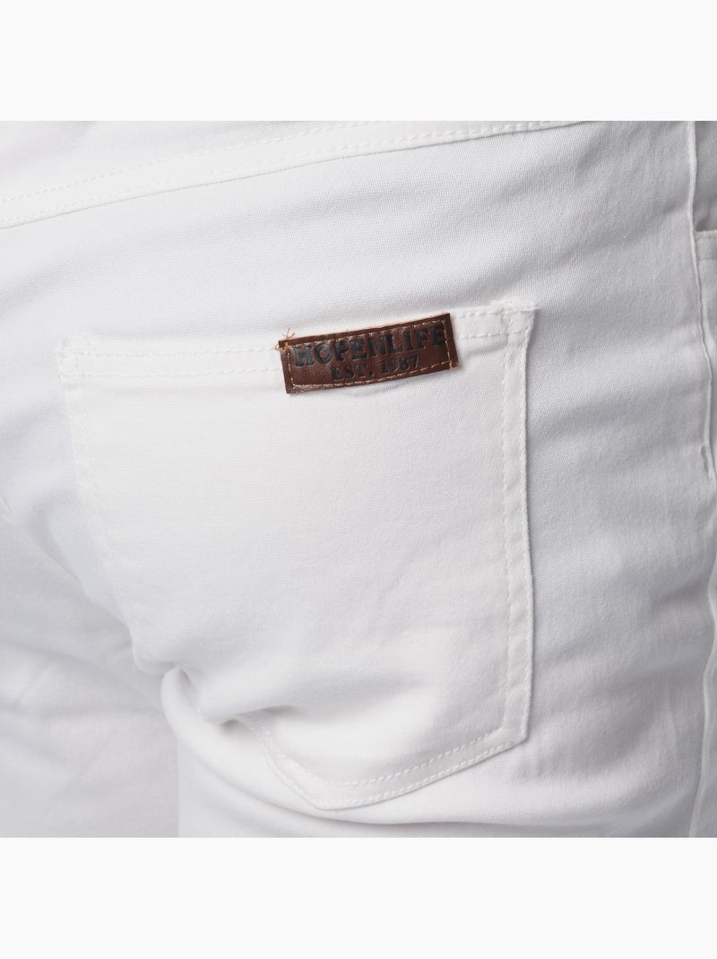Pantalon chino uni Blanc cassé - Kiabi