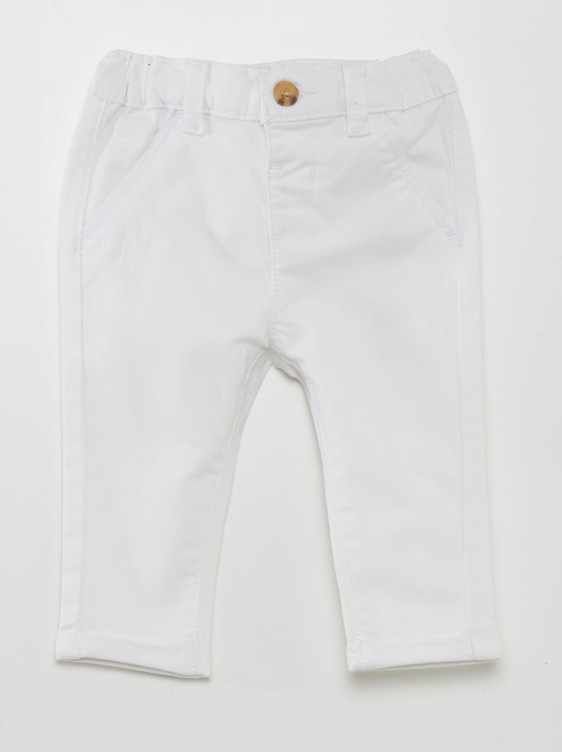 Pantalon chino uni Blanc - Kiabi