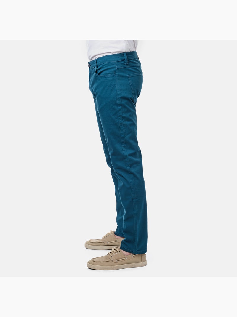 Pantalon chino uni Bleu - Kiabi