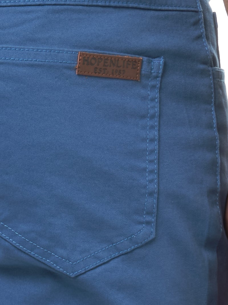 Pantalon chino uni Bleu - Kiabi