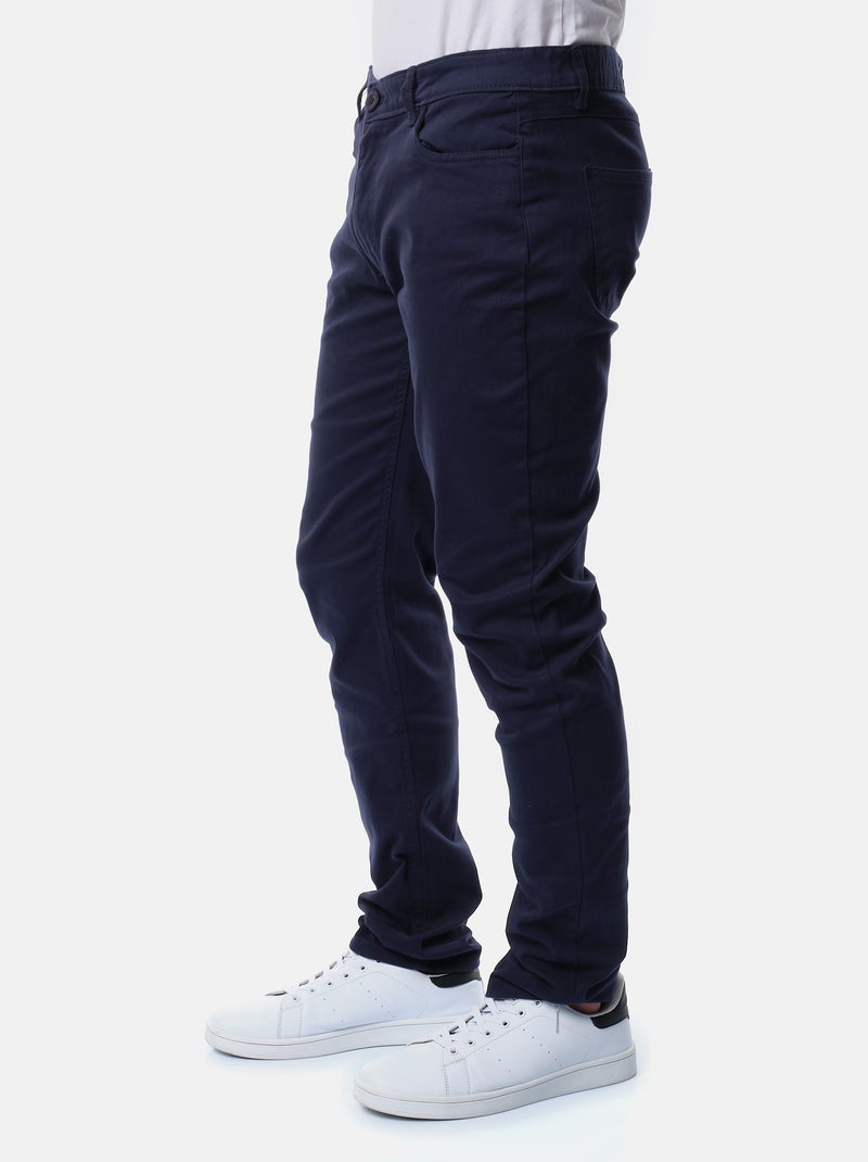 Pantalon chino uni Bleu marine - Kiabi