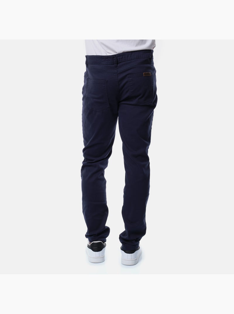 Pantalon chino uni Bleu marine - Kiabi