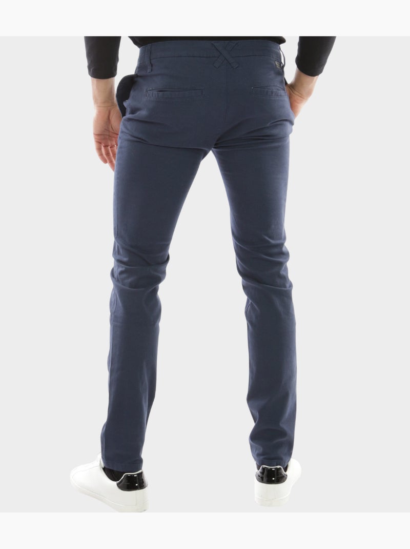Pantalon chino uni Bleu marine - Kiabi