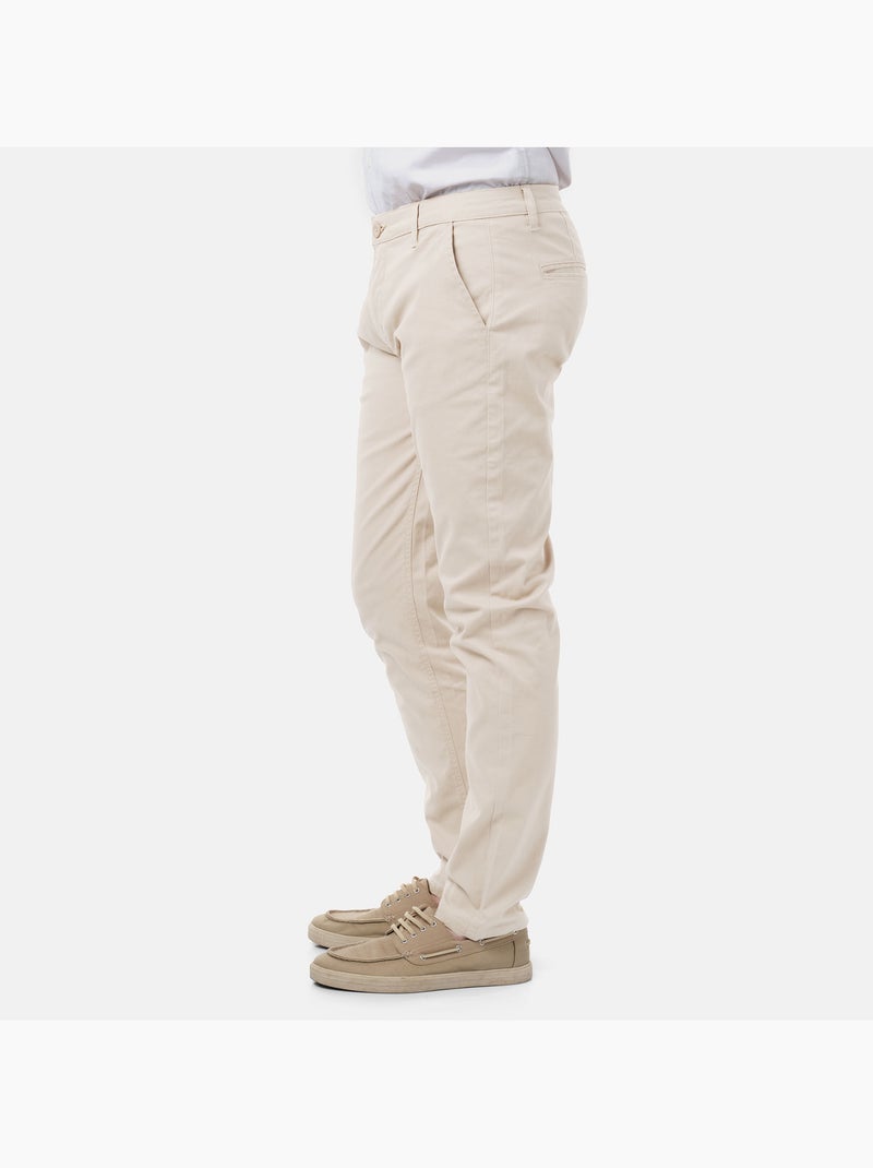 Pantalon chino uni Ecru - Kiabi