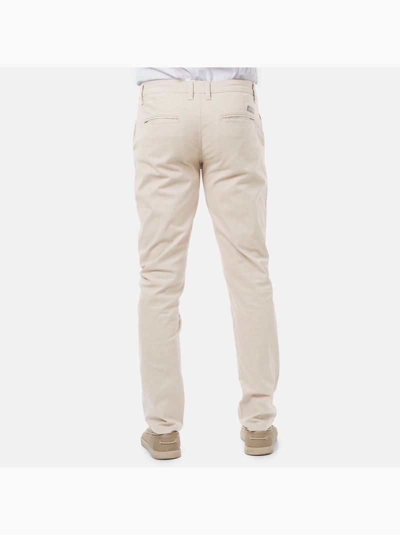 Pantalon chino uni Ecru - Kiabi