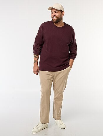 Pantalon chino uni en coton stretch