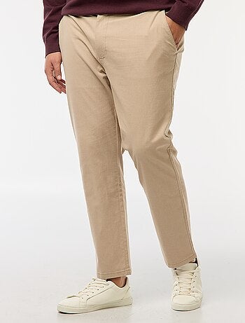 Pantalon chino uni en coton stretch
