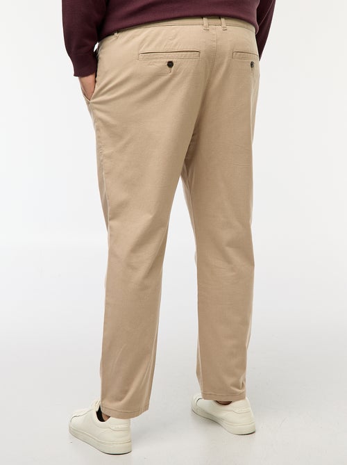 Pantalon chino uni en coton stretch - Kiabi