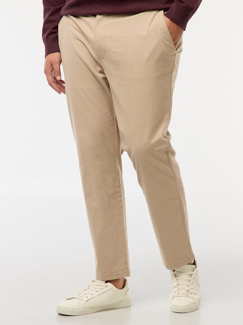 Pantalon chino uni en coton stretch - Kiabi