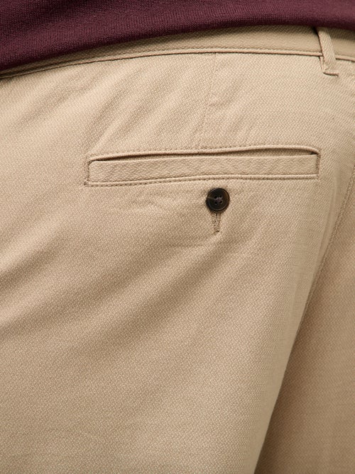 Pantalon chino uni en coton stretch - Kiabi