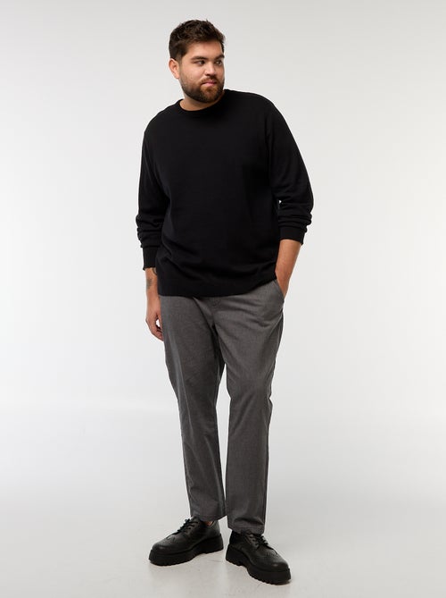 Pantalon chino uni en coton stretch - Kiabi
