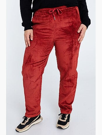 Pantalon chino uni en velours PAPRIKA