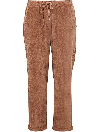 Pantalon chino uni en velours PAPRIKA