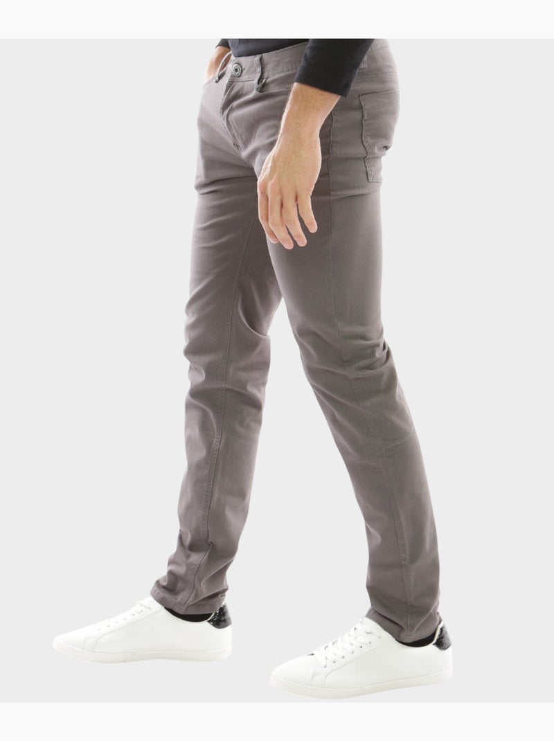 Pantalon chino uni Gris - Kiabi