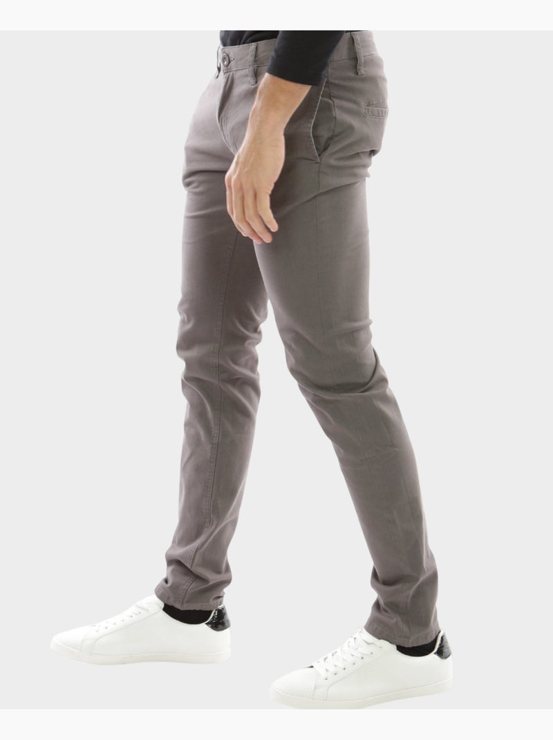 Pantalon chino uni Gris - Kiabi