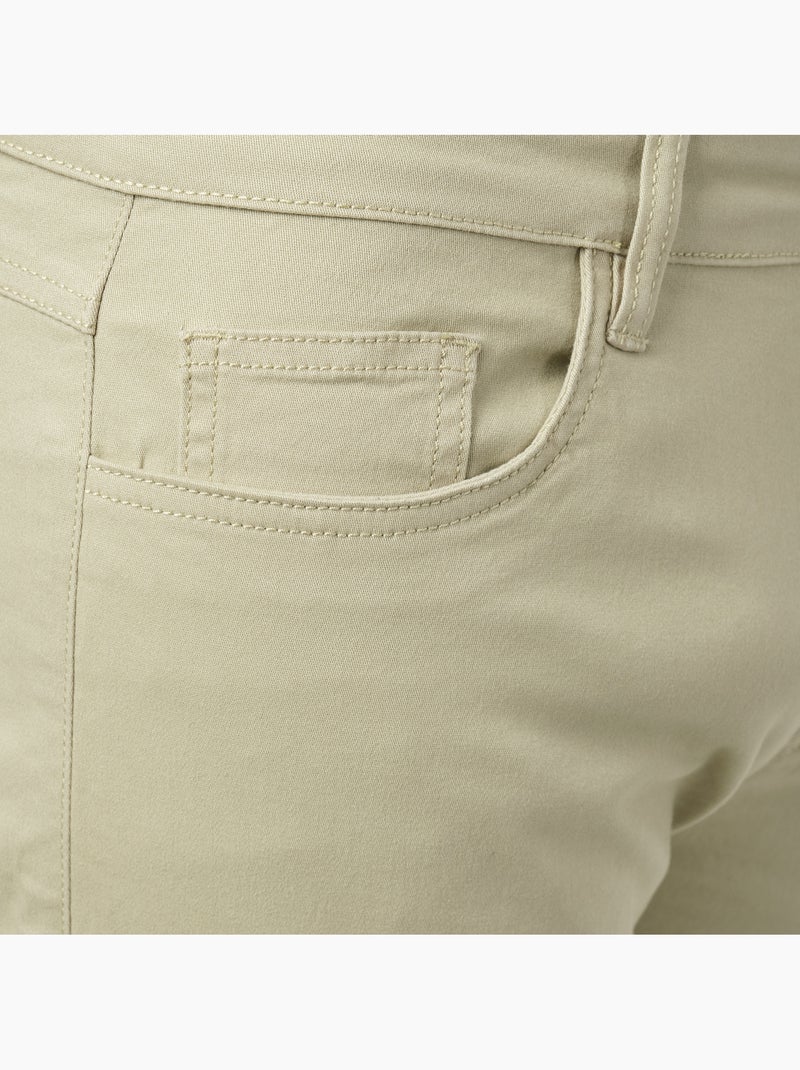 Pantalon chino uni Kaki - Kiabi