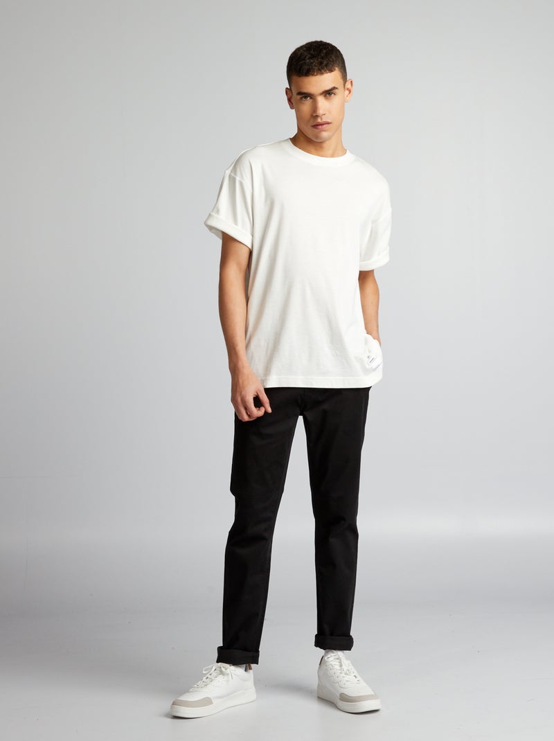 Pantalon chino uni noir - Kiabi