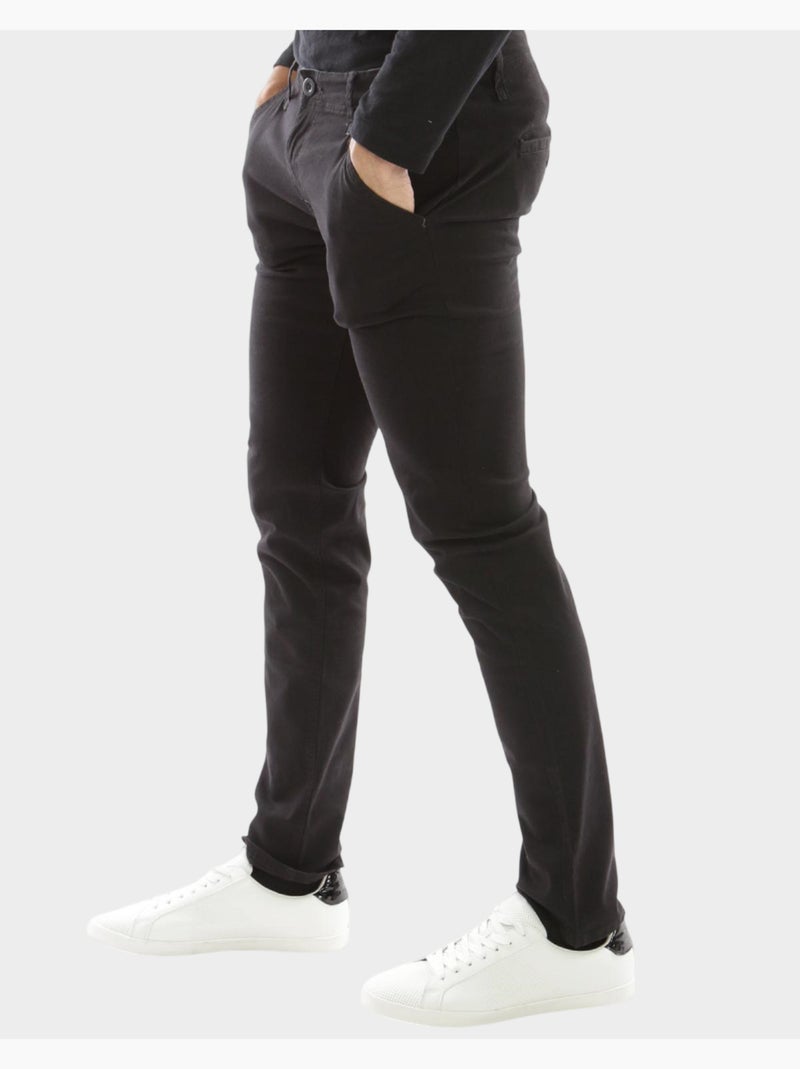 Pantalon chino uni Noir - Kiabi