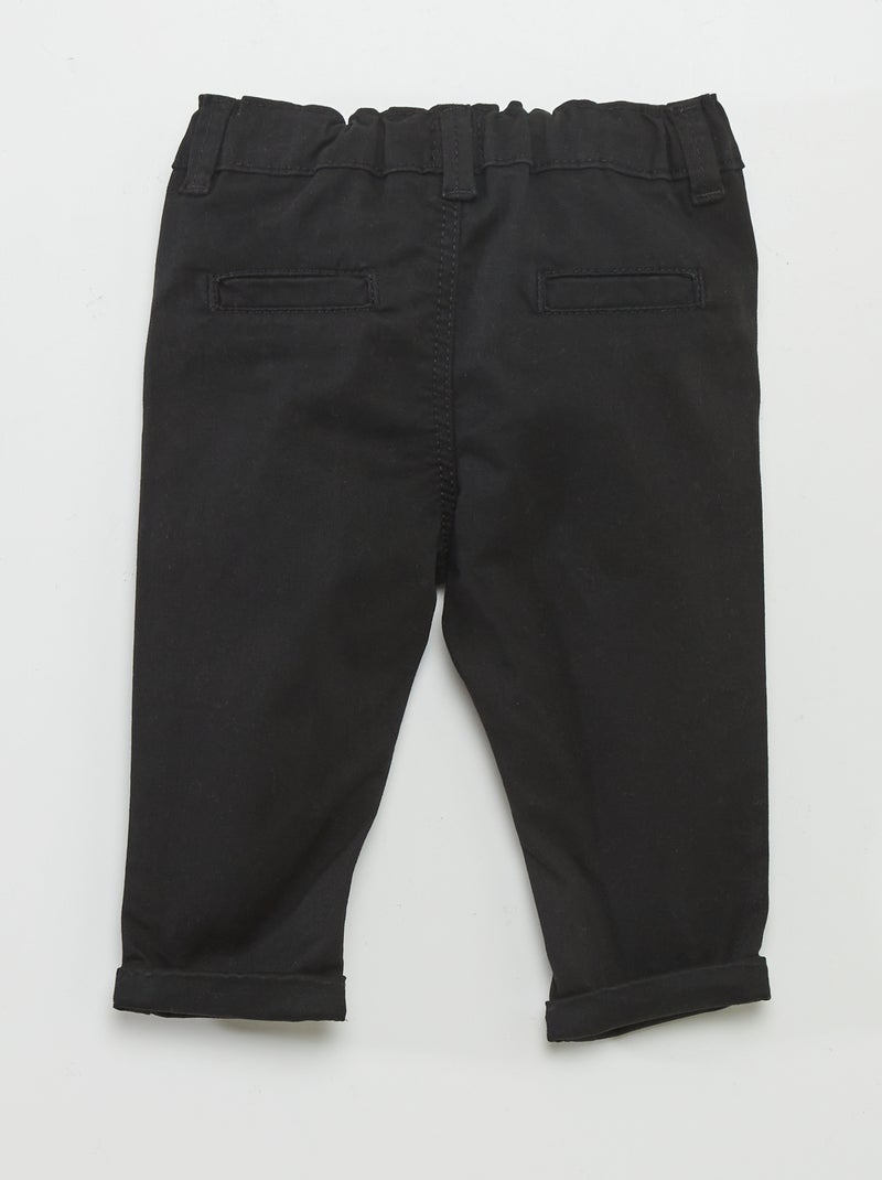 Pantalon chino uni noir - Kiabi