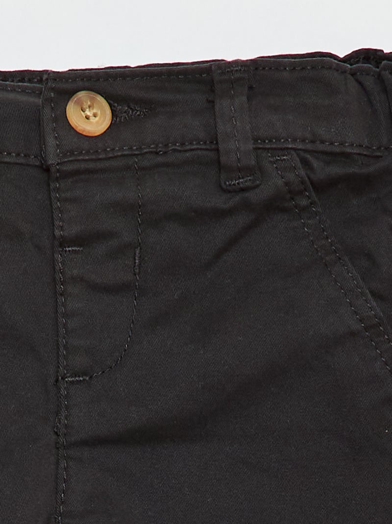 Pantalon chino uni Noir - Kiabi