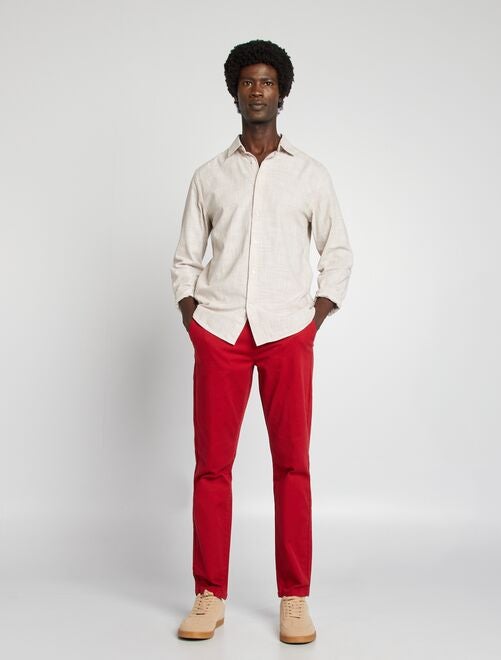 Pantalons pour homme rouge Kiabi