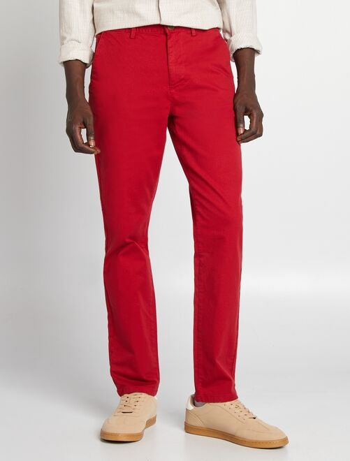 Pantalons pour homme rouge Kiabi